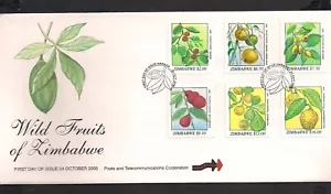 Zimbabwe FDC set 2000 Scott 870-875 Fruit - Bild 1 von 1