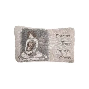 Almohada tapiz felpa decorativa Forever Friends mascota cachorro perro 11x6,5" - Imagen 1 de 7