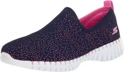 Skechers Kids Girls GO Walk Smart Sneaker, Navy/Hot Pink, 11 Little Kid - Image 1 of 4