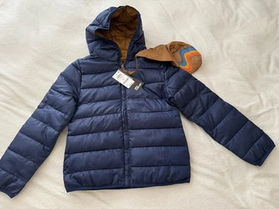 NWT Little Boy Size (S) 8 EPIC THREADS Packable Pals Water Resistant Jacket Blue - Image 1 of 4
