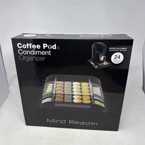 Mind Reader 24 K-Cup Coffee Pods & Condiment Organizer, Black, New Sealed - Picture 1 of 24
