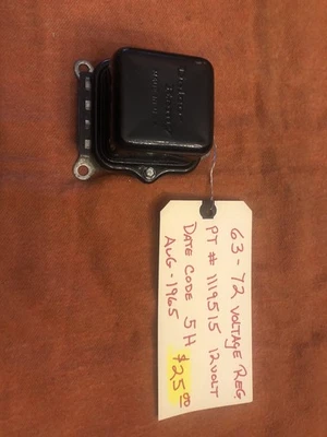 63-72 1119515 VOLTAGE REGULATOR CAMARO CORVETTE CHEVELLE NOVA 442 GTO SKYLARK - Image 1 of 3