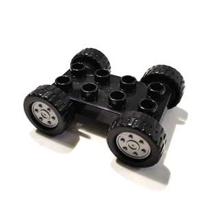 Lego DUPLO Car Base Chassis Silver Wheels 2x4 C7 - Picture 1 of 1