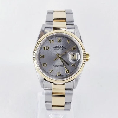Rolex Datejust 18k Two-Tone Oyster Arabic Slate Dial Wristwatch - 16233 - Image 1 of 4