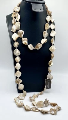Natasha Mother Of Pearl Shell 58” Strand Necklace Coastal Cruise Beach Boho NWT - Image 1 of 3