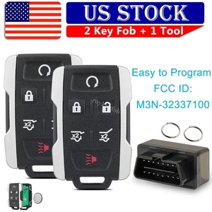 2 For 2015-2020 ChevyTahoe Suburban Remote Key Fob M3N-32337100 + Program Tool - Picture 1 of 9