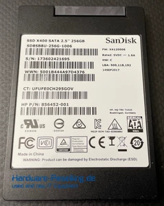 SanDisk HP 256GB X400 SATA III 6G SSD SD8SB8U-256G-1006  856452-001 - Bild 1 von 1