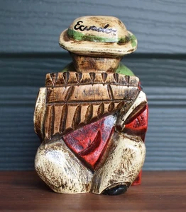 VINTAGE Hand Carved Wooden Andean Folk Musician Figurine - Picture 1 of 4