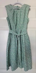 Crewcuts Girls 14 Green Purple Liberty Floral Print Dress Sleeveless Fit Flare - Picture 1 of 7