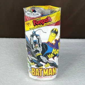 NEW! Vtg 1989 Batman Boys Briefs Size 8 Funpals Fruit of the Loom Underwear 80s! - Picture 1 of 10