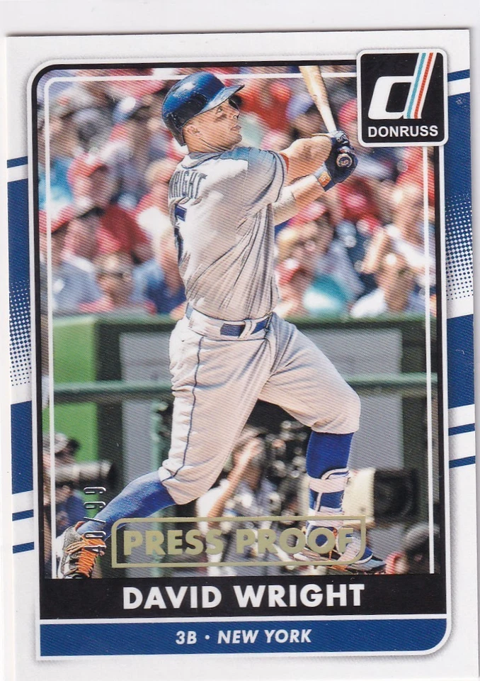 David Wright/99 Donruss Gold Press Proof Parallel Mets #170 2016 16 Panini Foto 1 de 1
