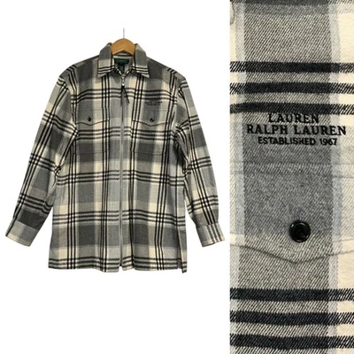 Chaqueta RALPH LAUREN Gris Algodón a Cuadros Cremallera Franela Logo, Talla PEQUEÑA Foto 1 de 4