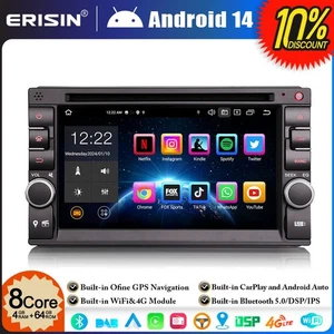 Android 14 64GB Double Din Car Radio GPS Stereo DVD Player DAB+4G CarPlay BT 5.0 - Picture 1 of 20