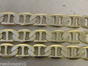 Juego de brazalete collar eslabón marinero XL de 13 mm de ancho para hombre enchapado en oro amarillo de 24 pulgadas - Imagen 1 de 4
