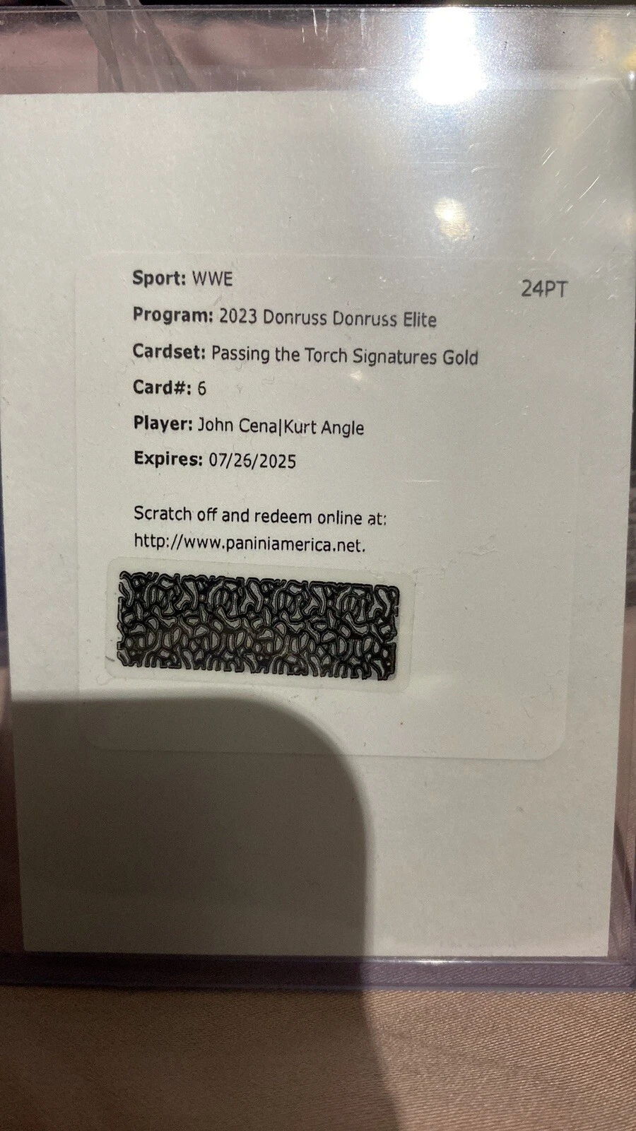 2023 Donruss Elite WWE John Cena Kurt Angle #6 Passing the Torch Dual AUTO