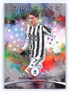 2021 PANINI CHRONICLES DUSAN VLAHOVIC #92 ORIGINS PURPLE ASTRO JUVENTUS - Bild 1 von 2