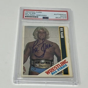 RIC FLAIR 1985 O'QUINN WRESTLING ALL STARS SIGNED CARD - PSA DNA - Picture 1 of 3