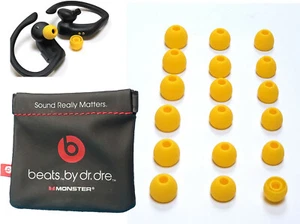 18 YELLOW Earbuds Eargels for Powerbeats-PRO with NON-charging Carrying Pouch - Picture 1 of 6