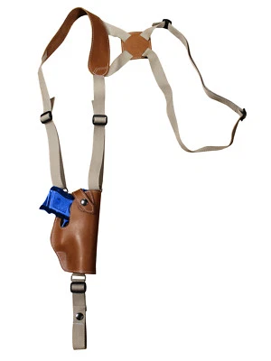 NEW Barsony Vertical Tan Leather Shoulder Holster Steyr Walther Comp 9mm 40 45 - Image 1 of 4