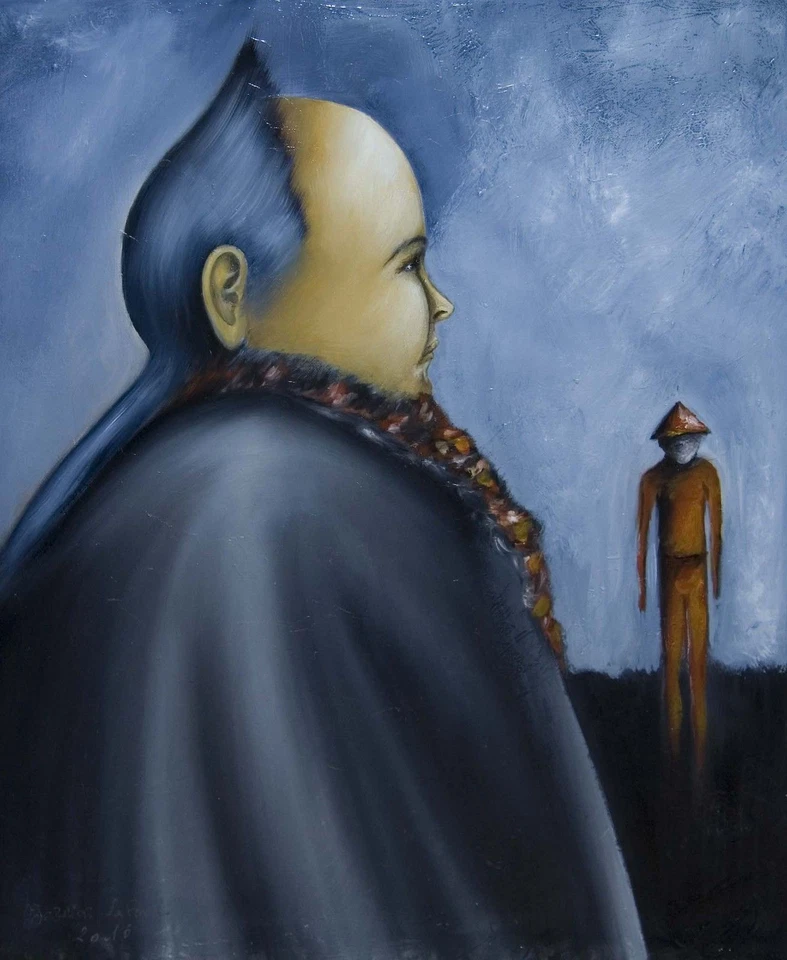 HUILE SUR TOILE de GARNIER-LAFOND - Arlequin et les hauts de front - Photo 1/1