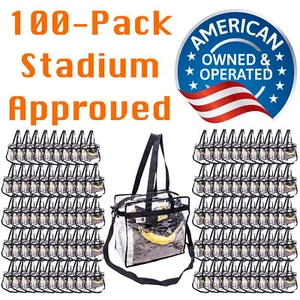 Confezione da 100 Borsa sportiva trasparente Max Stadium dimensioni approvate tote vinile trasparente - Foto 1 di 9