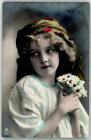 39689671 - Serie 2169/1 Kind Maedchen mit Kopftuch handkoloriert  Rotophot 1911