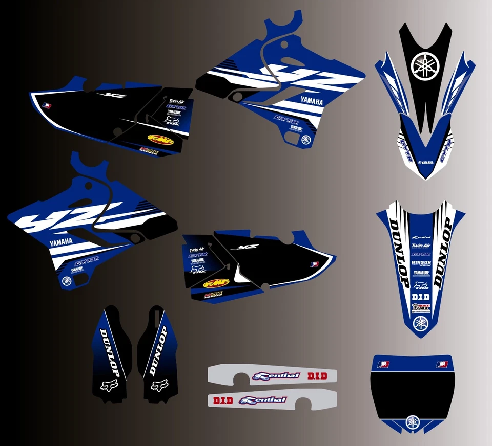 Se adapta a Yamaha YZ 125 250 MX Motocross 2015 2016 2017 2018 2019 2020 kit gráfico Foto 1 de 1