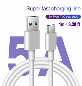 USB-C Fast Charging Cable / 2/3/4/5 Pack / Samsung Galaxy S8 S9 S10+Plus 5A/60W - Picture 1 of 10