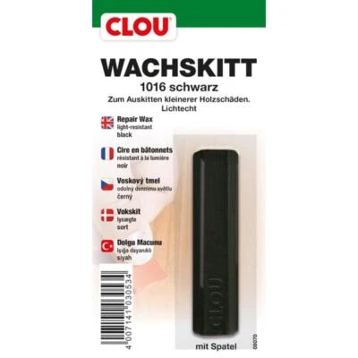 Clou Wachskitt-Stange schwarz zum Reparieren und Auskitten von Holzschäden - Bild 1 von 3