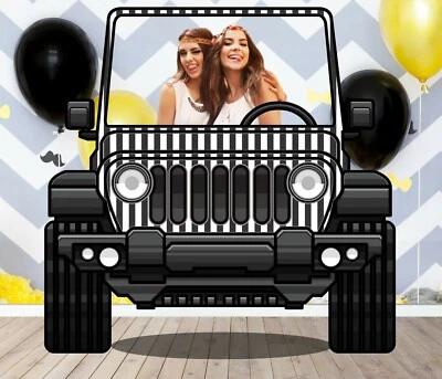 Stripes Jeep, Vehicle Theme, DIY Photo Booth Props, Non-Personalized - Image 1 of 4