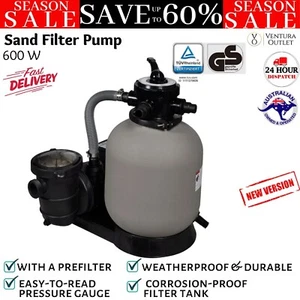 vidaXL 1pc Sand Filter Pump 600W 17000l/h Swimming Pool Filtration Cleaner Grey - Picture 1 of 11