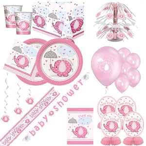 Baby Shower Pink Girl Tableware - Party Decorations Supplies Tablecover plates - Picture 1 of 7