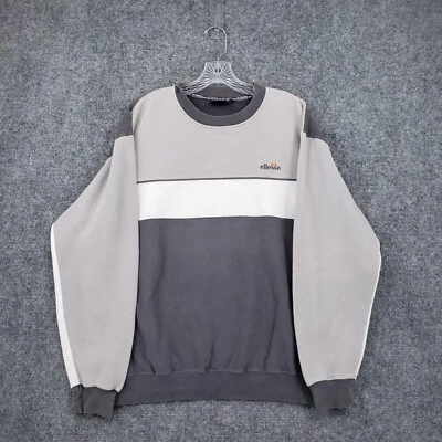 Ellesse Sweatshirt Men L Large Gray Waffle Fleece Crew Neck Pullover Long Sleeve - Image 1 of 4