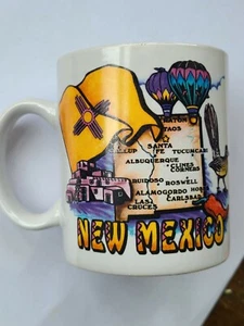 Vintage New Mexico Coffee Mug~ State Map Hot Air Ballon Ceramic Coffee/Tea Cup  - Picture 1 of 8