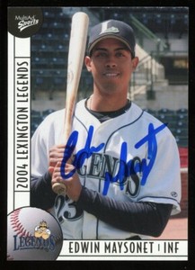 2004 Lexington Legends EDWIN MAYSONET Signed Card autograph AUTO ASTROS BREWERS