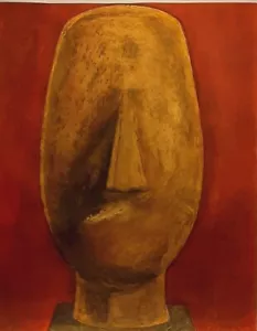 oil on paper painting - Picture 1 of 5