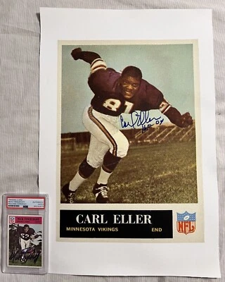 Carl Eller Signed Enlarged Canvas Rookie 1965 Philadelphia Minnesota Vikings - Image 1 of 2