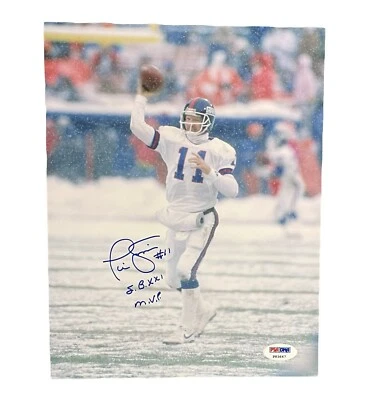 Phil Simms New York Giants Signed 8x10 Auto Photo Insc. ‘SB XXI MVP’ PSA DNA COA - Image 1 of 2