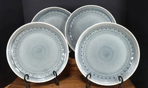 Euro Ceramica FEZ Dove Gray Crackled Glaze: 4 Dinner Plates 10 5/8" NEW w/ Tag - Picture 1 of 4
