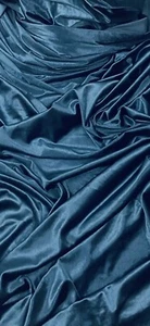 Blue Velvet Velour Fabric 58'' PRICE PER METER - Picture 1 of 2