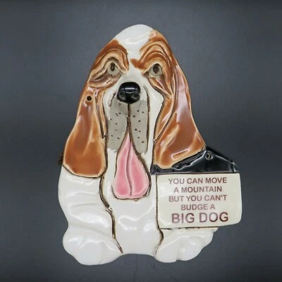 Vintage 1994 Smokey Mountain Pottery Handmade 3D Ceramic Plaque Basset Hound - Image 1 of 4