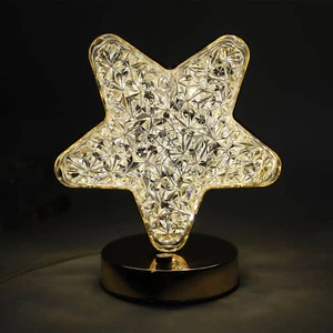Star Bedside Table Lamp Cordless Rechargeable 3 Color Stepless Dimmable AC SP - Picture 1 of 22