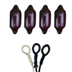 4 x HURRICANE Bootsfender: Maroon PM05 - FREE SPLICED END 10MM ROPE - Bild 1 von 2