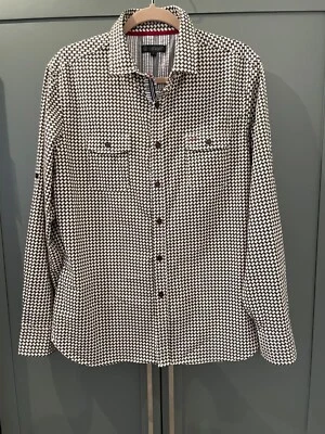 SMASH Cotton Houndstooth Long Sleeve Button Up Men's Shirt LARGE - Image 1 of 4