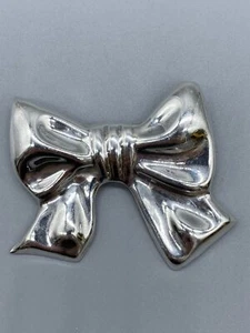 Vintage Mexico Sterling Silver 925 Bow Design Pin Brooch Pendant - Picture 1 of 10