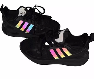 Adidas XZ2K Mens size 5/ Women's 6.5 Black/ Holographic Reflective Stripes - Picture 1 of 13
