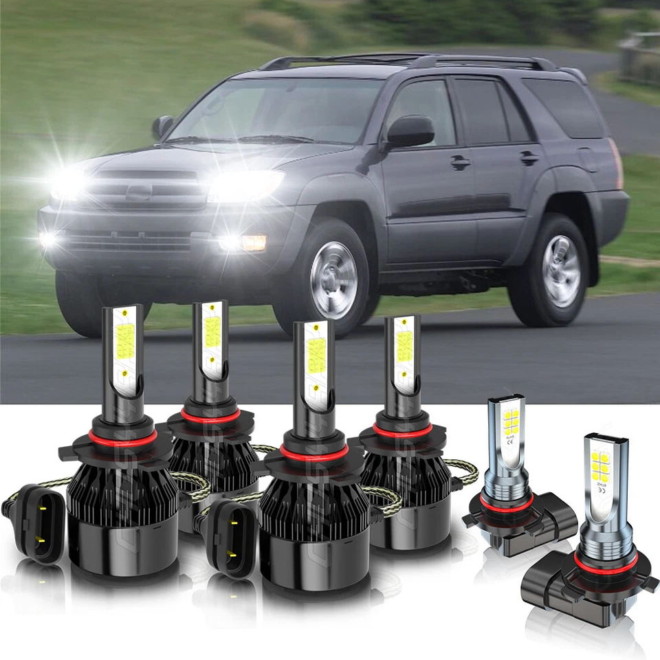 Para Toyota 4Runner 2003 2004 2005 - 6X Faro LED Hi-Lo + Kit de bombillas antiniebla Foto 1 de 4