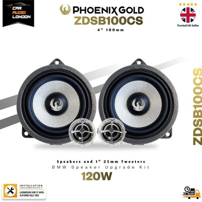 Phoenix Gold ZDSB100CS BMW 4" Altavoz 2 Vías Actualización 120W Plug & Play Kit Foto 1 de 2
