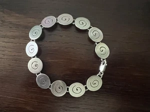 Spiral Bracelet 8.5” Brushed Sterling Silver - Picture 1 of 7