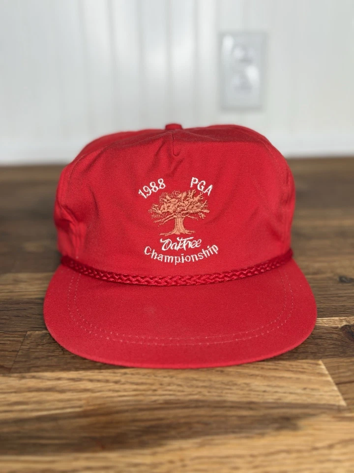 Gorra de golf vintage Oak Tree National 1989 PGA Championship cuerda roja Oklahoma Foto 1 de 4